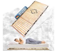 Coemo Sommier à lattes solide 7 zones Basic rigide 120 x 210 cm 30 lattes | Non réglable | Duo-capuchons, dureté réglable
