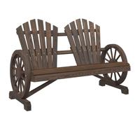 Coespram Adirondack Banc de jardin 2 places en bois massif sapin flammé | Chaise longue de jardin confortable avec accoudoirs en forme de chariot pour terrasses, balcons et oasis vertes en extérieur.