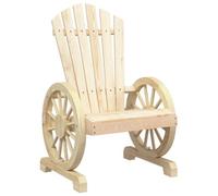 Coespram Adirondack Chaise de jardin en bois massif de sapin 63 x 62 x 99 | Fauteuil de jardin confortable en bois de sapin avec accoudoirs aspect chariot pour terrasses, balcons et pelouses.