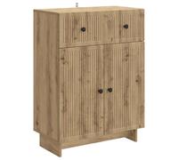 Coespram Buffet en chêne Artisan 66 x 34,5 x 90 cm | Meuble haut fin au look vintage avec tiroir et compartiments. Idéal comme buffet pour le salon, la salle à manger et le