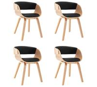 Coespram Lot de 4 chaises de salle à manger en cuir synthétique noir | Chaise de cuisine ergonomique avec assise rembourrée, idéale pour la salle à manger, le salon et les coins de bistrot