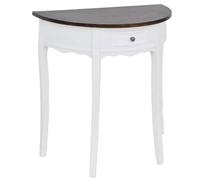 Coespram Table console avec tiroir semi-circulaire 80 x 40 x 78 cm | Table d'appoint compacte en pin et MDF pour salon, couloir ou chambre à coucher avec plateau marron