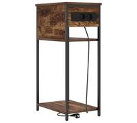 Coespram Table de chevet 41 x 28 x 76 cm, table d'appoint en bois | Étagère compacte pour votre chambre à coucher avec 2 étagères ouvertes et structure en acier robuste pour réveils et livres.