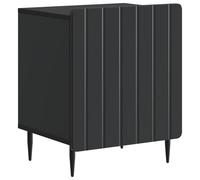 Coespram Table de chevet noire 43 x 34,5 x 52 cm en bois | Commode moderne pour chambre à coucher avec porte pivotante silencieuse à 90 degrés et pieds en métal stables pour un