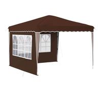 Coespram Tente de réception pop-up - 288 x 288 cm - Marron - Avec 2 parois latérales