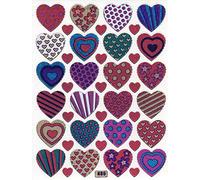 Coeur Amour Love Multicolore autocollants 41 pièces 1 feuilles 135 mm x 100 mm Stickers bricolage enfants PARTY métallique