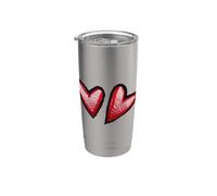 Coeurs Illustration Mignon Coeur Rouge Art Gobelet isotherme en acier inoxydable double paroi