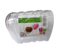 Coeurs Plastique Cristal H 8 Cm 5 Pièces