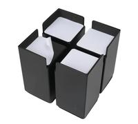 COEWUR Lot de 4 Réhausseurs de Meubles 10 cm Rehausseurs Pieds de Lit en Acier au Carbone Pied Rehausseurs Meubles Autocollants pour Canapé Bureau Chaise Lave-Linge Noir,en Forme de L,Diamètre 6 cm