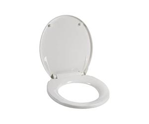 Cofan Abattant WC universel | Dimensions 40,4 x 35,6 cm | Modèle Caddo | Fabriqué en Polypropylène Blanc Antibactérien