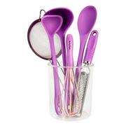 Cofan Lot De 6 ustensiles pour la cuisine | Ustensiles de cuisine en couleur mauve | Gamme Vergini