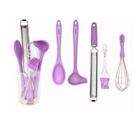 Cofan Lot De 6 ustensiles pour la pâtisserie | Ustensiles de Cuisine en Couleur Mauve | Gamme Vergini