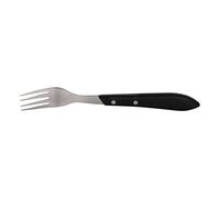 Cofan Pack de 3 fourchettes de table | Fourchette à steak avec 4 dents | Fourchettes avec manche noir
