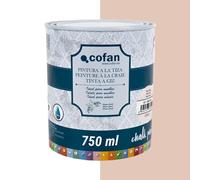 Cofan Peinture à la craie | Chalk paint | Finition effet craie | Convient pour la restauration et la décoration de meubles | Capacité : 750 ml | Couleur rose talc