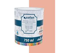 Cofan Peinture à la craie | Chalk paint | Finition effet craie | Convient pour la restauration et la décoration de meubles | Capacité : 750 ml | Couleur rose floral