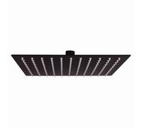 Cofan Pommeau de douche carré | Design extraplat | Orientable | Finition : noir mat | Matériau : acier inoxydable 304 | Sorties anticalcaires | Dimensions : 24,5 x 24,5 cm