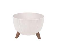 Cofan Pot décoratif avec pieds | Couleur : marron ou blanc | Pieds amovibles | Pot rond résistant aux UV | Convient pour l'intérieur et l'extérieur | 4 dimensions et capacités (blanc, Ø 24,3 x 20 cm)