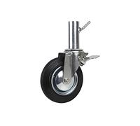 Cofan Roue d'échafaudage pivotante tube femelle avec frein | Dimensions : 200 x 50 mm | Tube femelle de Ø50 mm