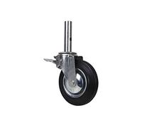 Cofan Roue d'échafaudage pivotante tube mâle avec frein | Dimensions : 200 x 46 mm | Tube mâle de Ø46 mm