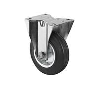Cofan Roue en caoutchouc et métal avec support fixe | Diamètres de 80 à 125 mm | Pour des poids de 80 kg jusqu'à 150 kg