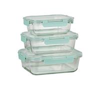 Cofan Set de 3 Boîtes à Lunch Rectangulaires en Borosilicate | Modèle Aghata | Contenance 640-1040-1520 ml