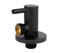 Cofan Valve d'équerre | Système d'ouverture et de fermeture de 1/4 de tour | PN 16 bar | Couleur : noir | Dimensions : 1/2" x 1/2"