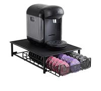 Coffe Pod Porte-capsules à extraction, capacité 60, accès rapide, organiseur pour machine à café de comptoir avec tiroir - pour salon, cuisine, bureau, à côté d'un grille- ou d'une imprimante