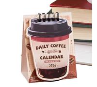 Coffee Desk Planner, 2026 Calendar Pad, Planning Calendar with Monthly Layout, Spiral Desk Organizer, Office Accessory with Functional Design, Stationery Gear for Classroom Fridge 4,65 x 3,54 pouces