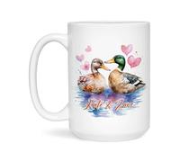 Coffee Mugs Avec Poignée Tasse En Céramique Café Couple De Canards Colverts, Animaux Romantiques Drôle Tasses En Porcelaine Pour Homme Décorer Femme 330Ml