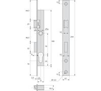 Assa Abloy Coffre 1 point Coffre 21 - entraxe 70, carré 8, axe 10,5 - 1 tour - 2460-21-0