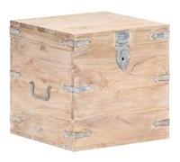Coffre 40x40x40 cm Bois d acacia solide Brun