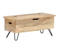Coffre 90x40x45 cm Bois solide de manguier Brun