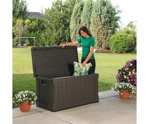Coffre à coussins en plastique Lifetime "Premium", rangement de coussins, 440 l marron 64 x 128 x 67 cm (L x l x H)