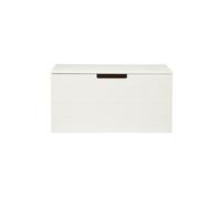 Coffre a jouet pin massif brossé blanche, H42 x L80 x P40 cm - -