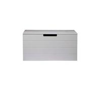 Coffre a jouet pin massif brossé gris, H42 x L80 x P40 cm - -