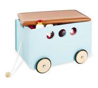 Coffre a jouets a roulettes Jim Menthe Vert G