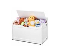 Coffre à Jouets en Bois 83x45 5x60 9 cm Boîte de Rangement pour Enfants avec Couvercle Rabattable et Charnière de Sécurité