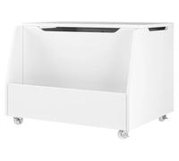 Coffre à jouets en bois - Banc de rangement à roulettes - Coffre à jouets avec couvercle - Grande capacité - Blanc