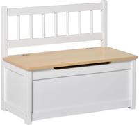 Coffre à jouets en bois - Banc de rangement - Avec couvercle - Avec dossier - Pour enfants - Montage nécessaire