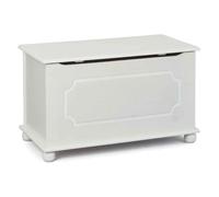 Inter Link - Coffre à jouets en bois massif - Malle de rangement en bois - Coffre de rangement - Banc de rangement avec couvercle rabattable - Laqué blanc - Emel