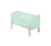 Coffre à jouets laqué vert et pieds bois massif clair Kiddy