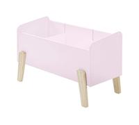 Coffre à jouets laqué vieux rose et pieds bois massif clair Kiddy
