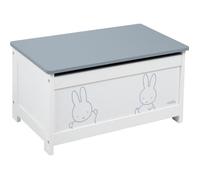roba Banc-Coffre à Jouets miffy® pour Enfant en Bois - Banquette de Rangement - avec Charnière de Sécurité à Fermeture Douce - dès 18 Mois - Blanc / Motif Lapin
