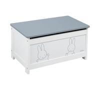 Coffre À Jouets Miffy® Pour Enfant - Meuble De Rangement En Bois 2 En 1 - Blanc / Motif Lapin Gris - Roba Blanc
