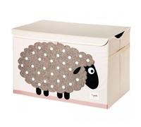 3 Sprouts, Coffre à Jouets en Polyester, Idéal pour Contenir des Objets et des Jeux, Panier à Jouets pour Enfants décoré de Moutons Gris, 61x37x38 cm