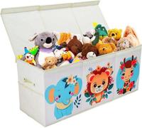 Coffre à jouets pliable en toile Oxford avec compartiments en filet - 96 x 32 x 40 cm - meuble de rangement pour jouets de chambre à coucher avec couvercle et poignées