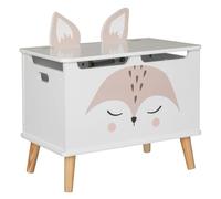 Atmosphera – Coffre à jouets Renard – Bois et pin – Blanc – 53 x 54,5 cm