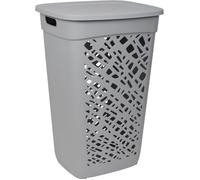 Panier à linge élégant en plastique 60 litres - Gris