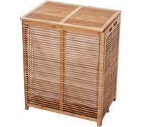 Coffre à linge HWC-B18, Panier à linge Collecteur de linge, bambou 61x50x35cm