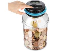 Coffre à monnaie numérique - comptage automatique des pièces - écran LCD - grande capacité - pour enfants et adultes - 18 litres